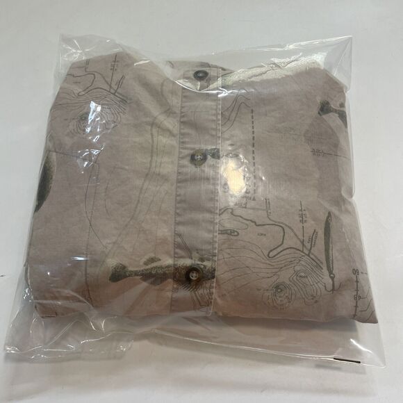 VINTAGE Columbia River Lodge Shirt Mens 2XL Trout Fish Button Up Short Sleeve - Picture 9 of 9